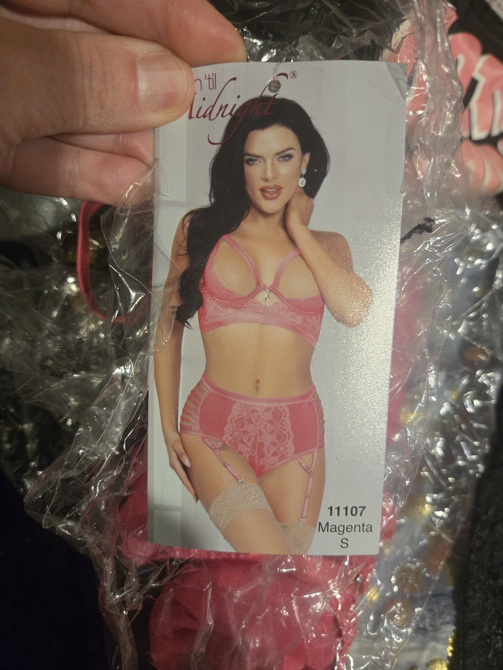 NWT Hot Pink Lace Bralette & Garter Set